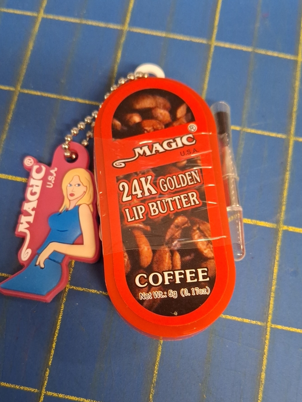 Magic 24K Golden Lip Butter 5g New Sealed Case  Keychain - Coffee
